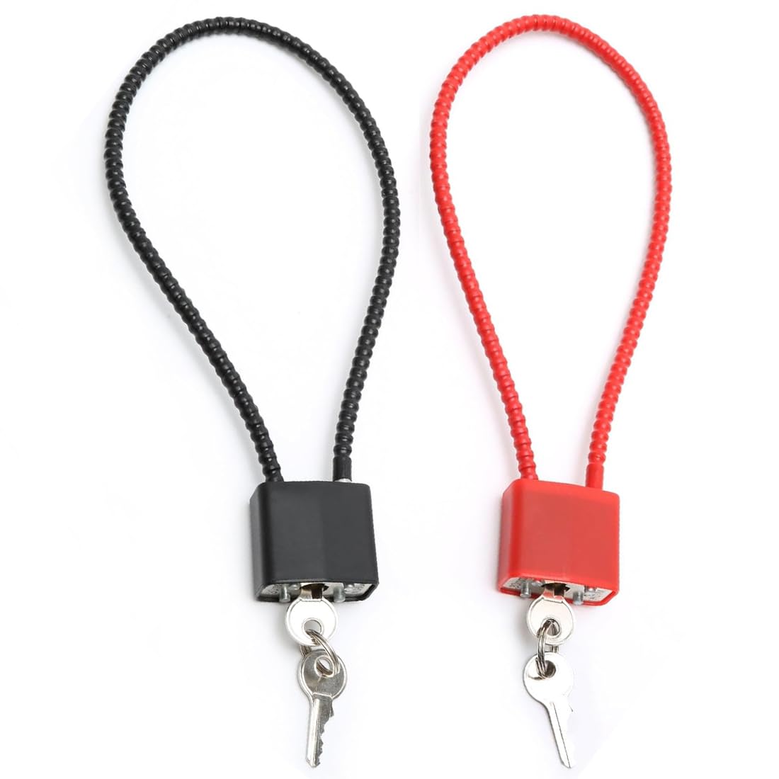 Lot De 2 Cadenas à Câble Acier - Clés Identiques, Manille Longue - Pour Casier, Vélo, Portail