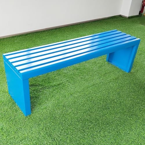 Galvanized Steel Outdoor Bench - Ergonomic Right Angle Design Garden Seat, Weather-Resistant Patio Furniture for Lawn & Backyard, Yellow 150cm/59in Park Bench