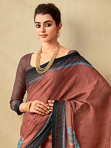 Image of AKHILAM Women's Abstract Tussar Silk Printed Saree With Unstitched Blouse Piece (KANTHA01 Parent)