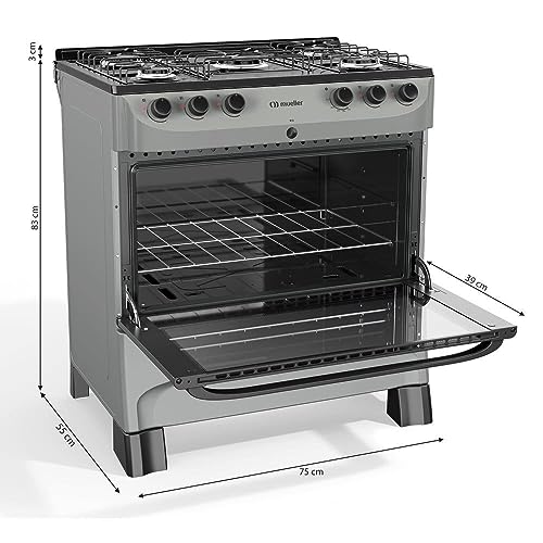 Fogão Mueller titânio 5 Bocas com mesa esmaltada e acendimento Mfi5bc - Imagem 2