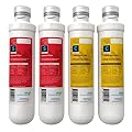 AQUATICLIFE Twist-In RO/RODI Replacement Cartridges - Includes 2 Carbon Block Filters and 2 Sediment Cartridges, 3 and 4-Stage Reverse Osmosis Deionization Systems