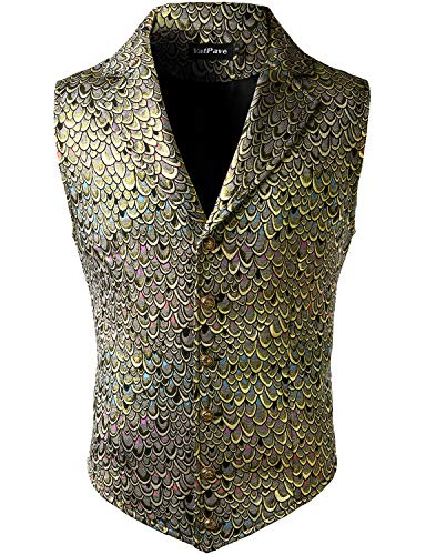 Image of VATPAVE Mens Victorian Suit Vest Steampunk Gothic Waistcoat