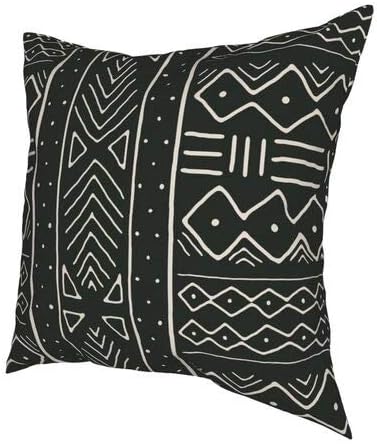 Miniatura 3 de FJTP Fundas de almohada africanas de lino blanco y negro con cremallera oculta, 26 x 26 pulgadas (dos lados)