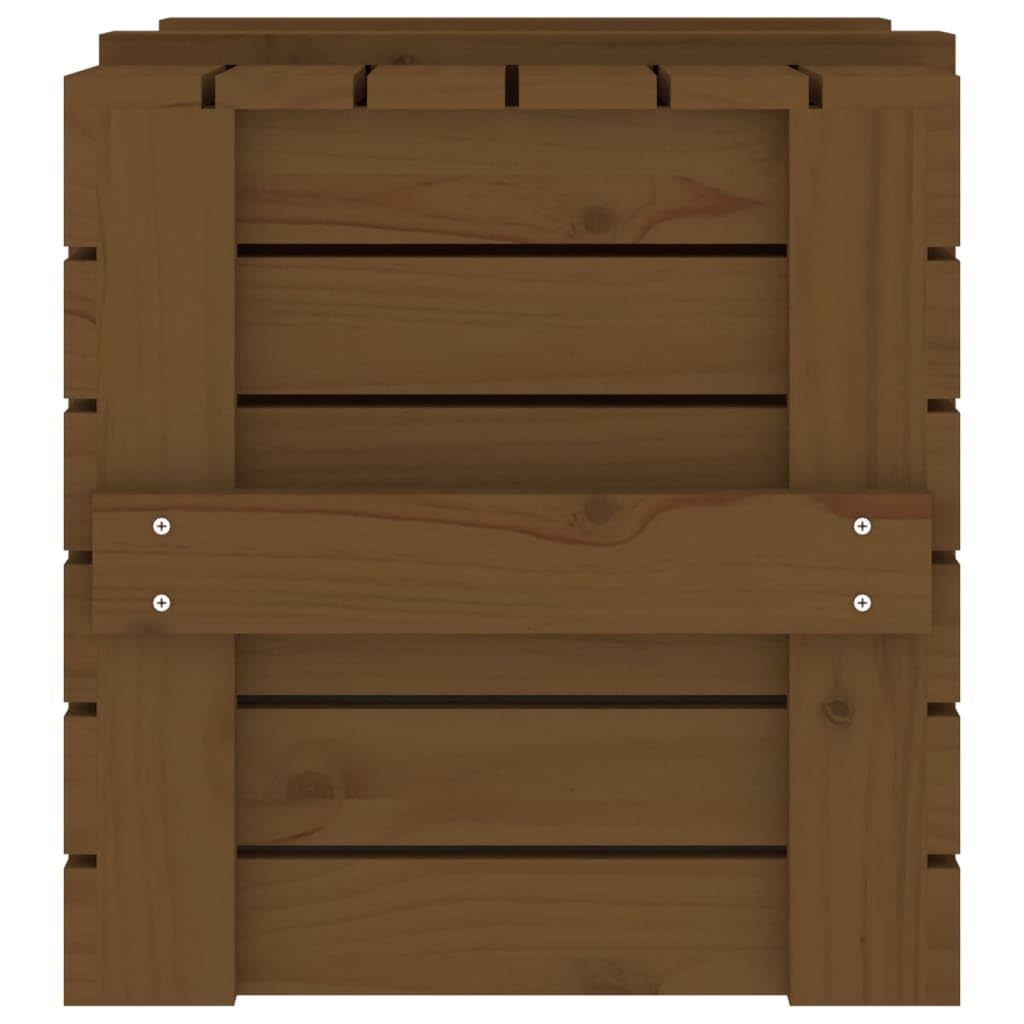 Massive Kieferntruhe Honigbraun 58x40,5x42 cm Aufbewahrungsbox Holz mit Deckel für Teppiche Kissen
