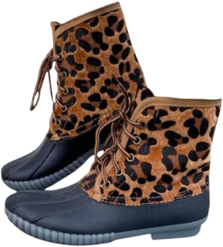 Simply Southern Rain Boots Lace Up - Leopard Spot