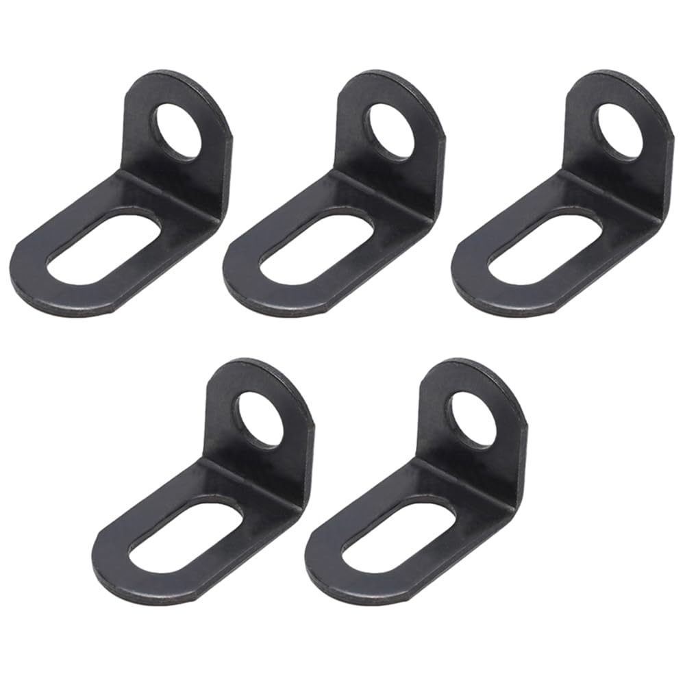 5PCS Metal Bracket Plate, Stainless Steel L Shaped 90 Degree Right Angle Brackets for Wood Furniture Cabinet Chair Table (Black)
