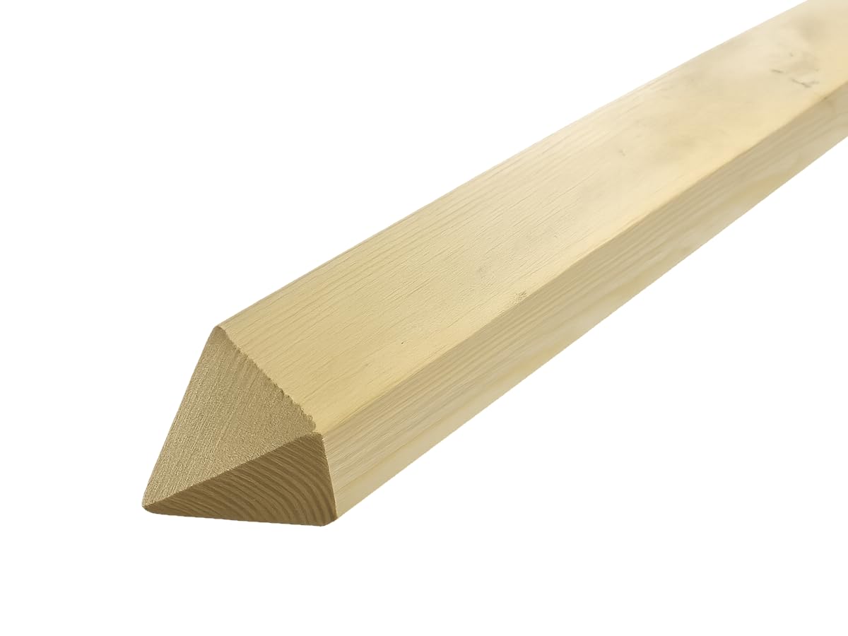 450mm Long Garden Stakes Spikes Wooden Treated Tanalised Fencing 2x2 45 x 45mm Profile 2" x 2" (Wood, 2)