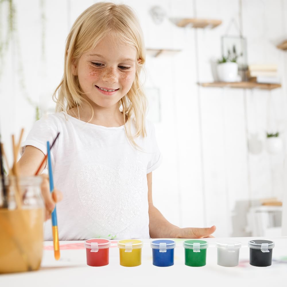 60 Barattoli Vasi di Vernice Vuoti 10ml Strisce di Vernice Vuota con Coperchi Mini Contenitori Per Pittura in Plastica con 10 Pennelli per Pittura Artistica,10 Strisce