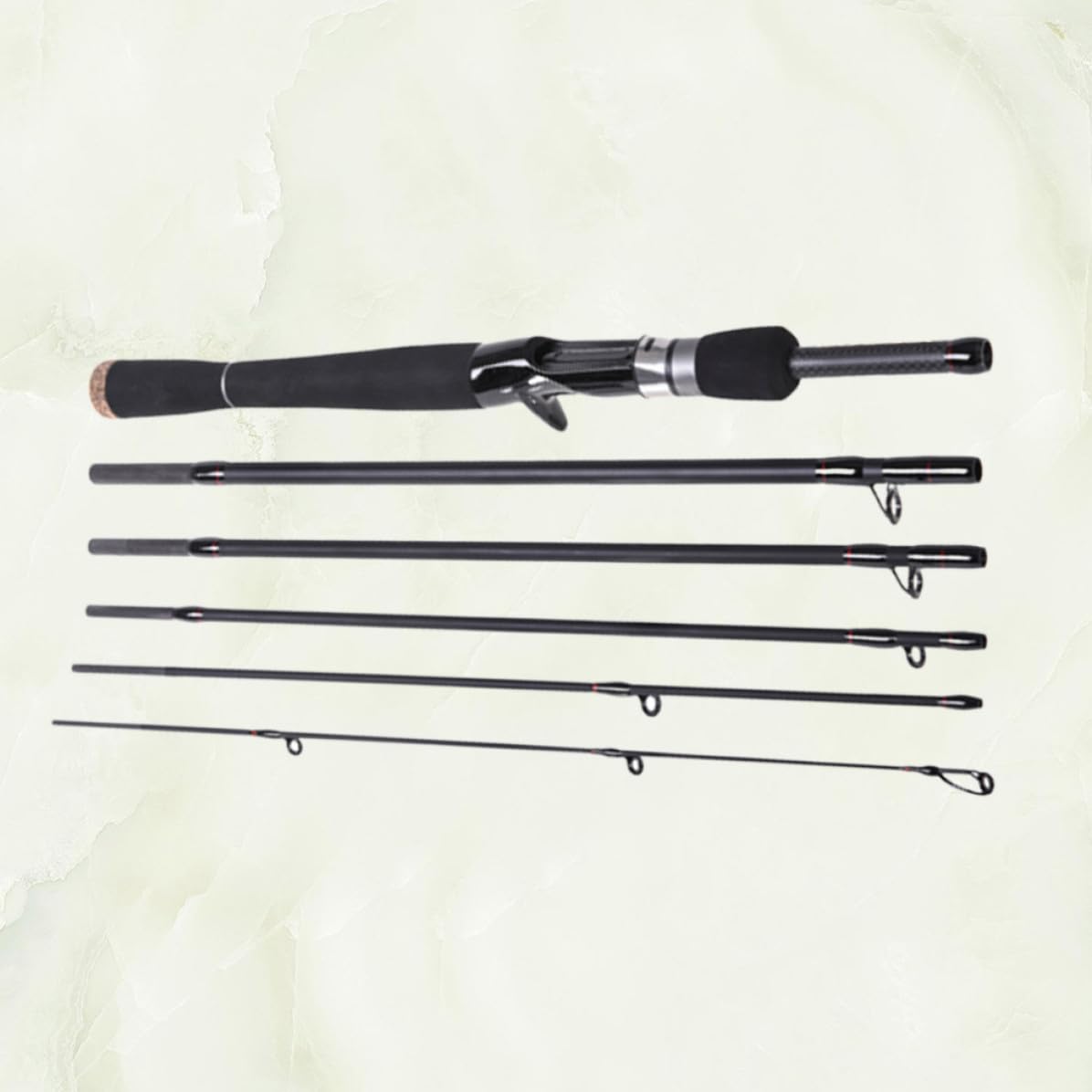 MAGICLULU 2.4m Canna da Pesca Carbonio Sezioni Canna da Esche Corto per Spigole e Carpe Mare e Acqua Dolce Leggera e Resistente con Anelli in Ceramica Portatile e Compatta
