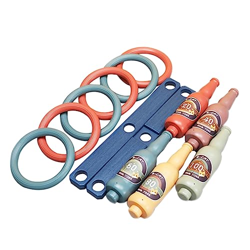 GOOHOCHY Plastic Wine Bottle Ring Toys 1 Set of Interactive Tossing Game for Kids