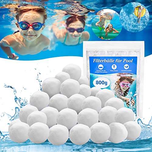 Filterbälle für Sandfilteranlagen,800g Filterbälle Pool Ersatz Für 28Kg Filtersand Und Quarzsand,Mehrweg Filterballs mit Wäschenetz,für Aquarium und Poolzubehör,Pool Filter Schwimmbad Filteranlagen