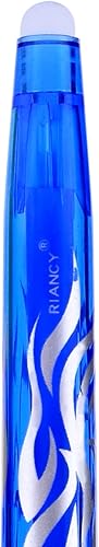 Miniatura 5 de RIANCY Bolígrafos de gel negros borrables, paquete de 8, punta de 0.028 in, tinta de secado rápido, ideal para sudoku, crucigramas, tareas y más