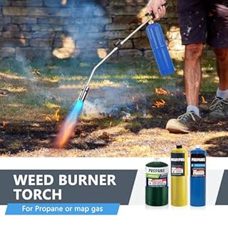 Propane Torch Weed Burner Kit, 1,800,000 BTU Blow Torch with 10Ft Hose, Self Igniter Flamethrower Grill Torch for Weeding, Roof Asphalt, Melting Snow, Road Marking, Barbeque