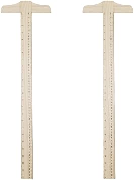 2 Pcs 24 Inches Wood T-Square, Wooden Ruler for Art Framing, Drafting, Home, Office Ruler, School Supplies, 2 Scale