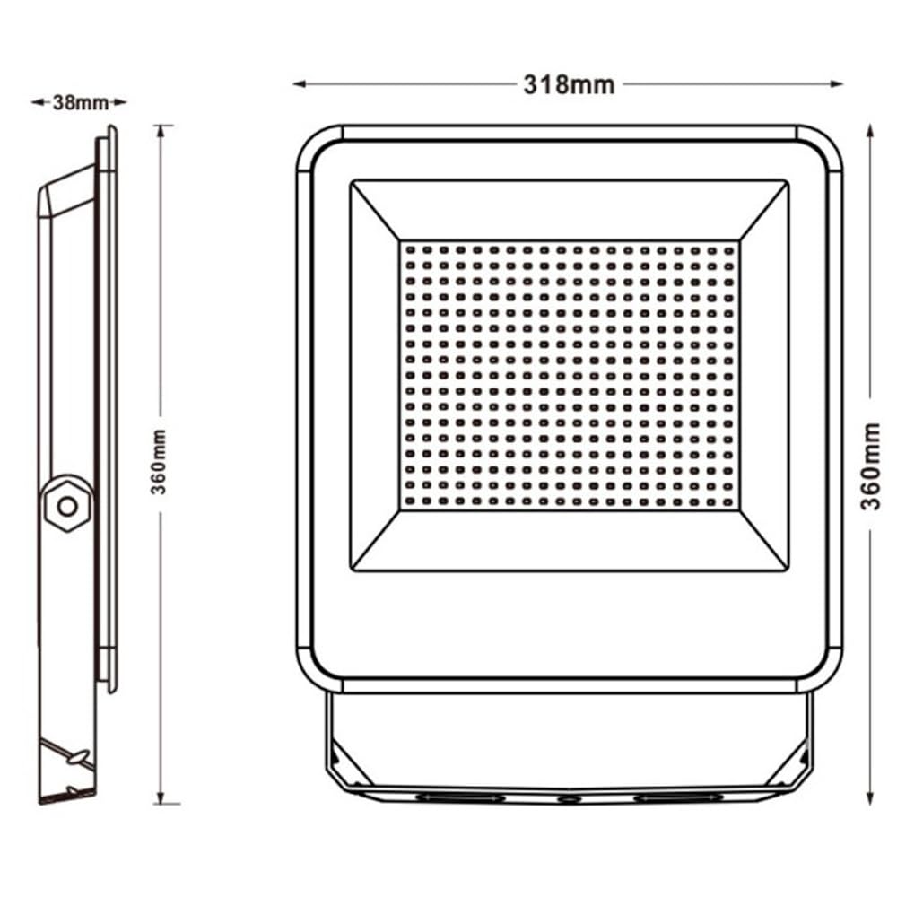 FactorLED Foco Led Exterior 200W (1400W), 22000Lm, Reflector EVO PRO, Outdoor Floodlight, Impermeable IP65, CCT Luz Seleccionable 3000K 4000K y 5700K, para Jardín, Garaje, Terraza y Patio (200W)
