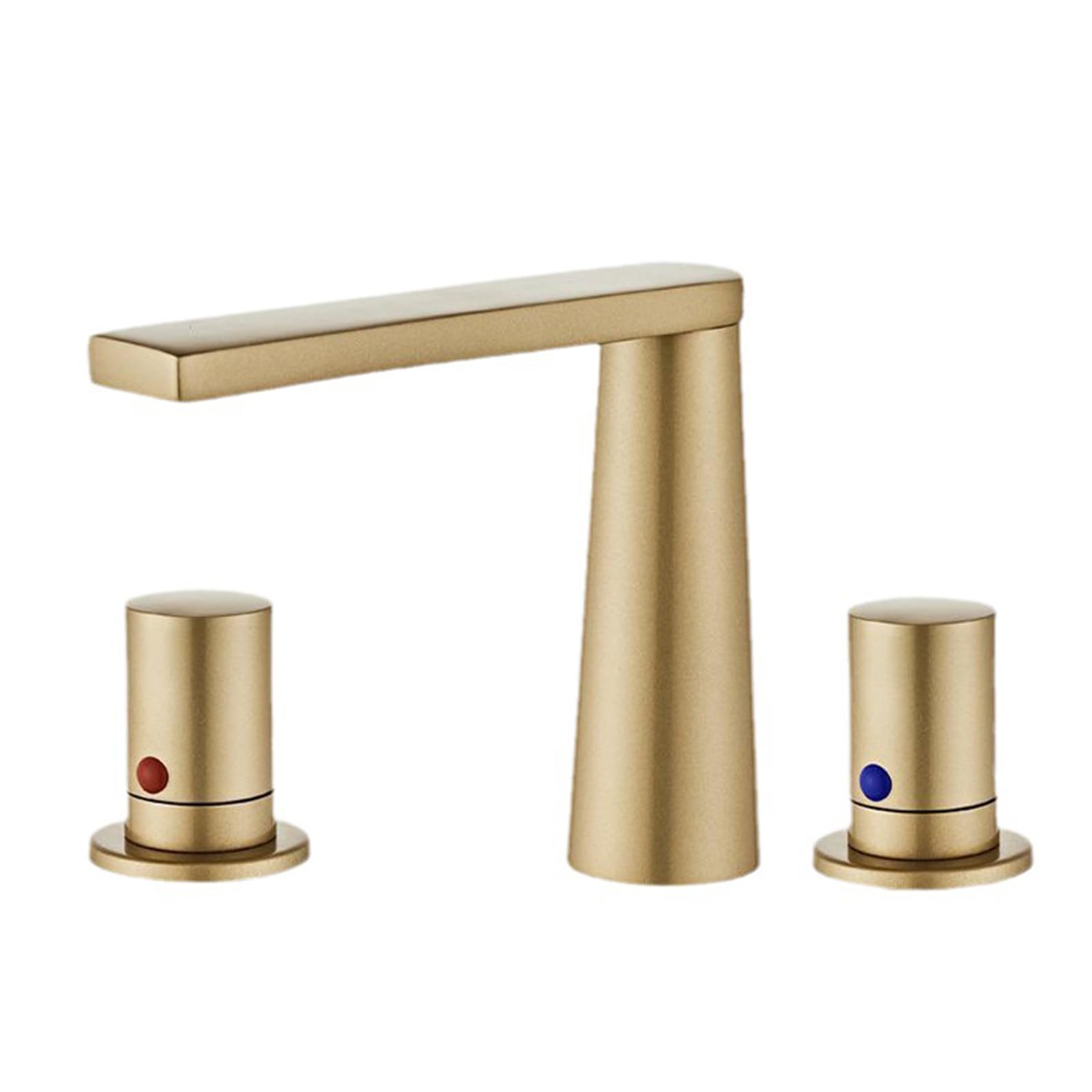 Robinet mitigeur pivotant 3 trous en laiton or brossé luxe pour lavabo de salle de bain