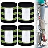 Zidoley Paquete de 4 Clips para Pantalones de Bicicleta, Clips elásticos Reflectantes para Pantalones de Bicicleta, Correas de Velcro para Actividades al Aire Libre como Senderismo, Ciclismo, Correr