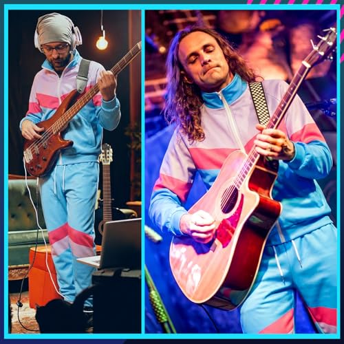 Image of Arssm Retro 80s 90s Outfit Sets for Men Vintage Jacket and Joggers Sweatpants 80s Tracksuit Streetwear