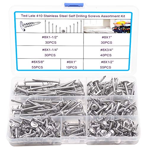 Tornillos Autoperforantes Acero Inoxidable #8 250 Pzas