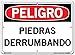 VESTIL DANGER SIGN SI-D-21-C-AL-080-S ALUMINUM .080" overall size 14.5"W x 10.5"H Falling Rocks PIEDRAS DERRUMBANDO