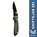 Benchmade - Griptilian 551 Knife, Serrated Drop-Point, Coated Finish, Olive Handle