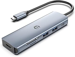 USB C Hub Docking Station, HOPDAY 6 in 1 USB C Multiport Adapter with 4K HDMI, 100W PD, USB 3.0, MacBook Pro/Air iPad Pro Adapter, SD/TF Slot Compatible with Laptop, Surface Pro 8