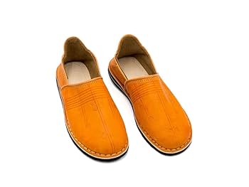 Moroccan babouche shoe, Leather slipper, Unisex Handmade