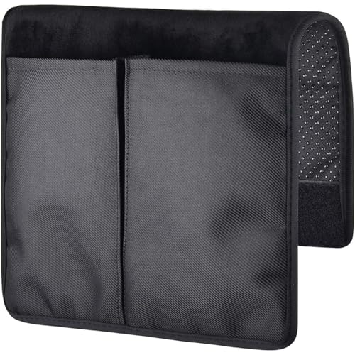 Homakover 16'' x 10.25'' Soft Chair Armrest Organizer Anti-Slip Armchair Storage Bag with 2 Pockets for Cell Phone, TV Remote Control, Water Bottle