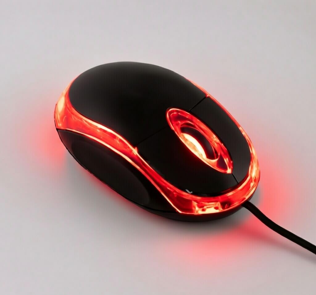 Wired Optical Mouse with RGB LED Display, Black, for Computer and Laptop-image-8
