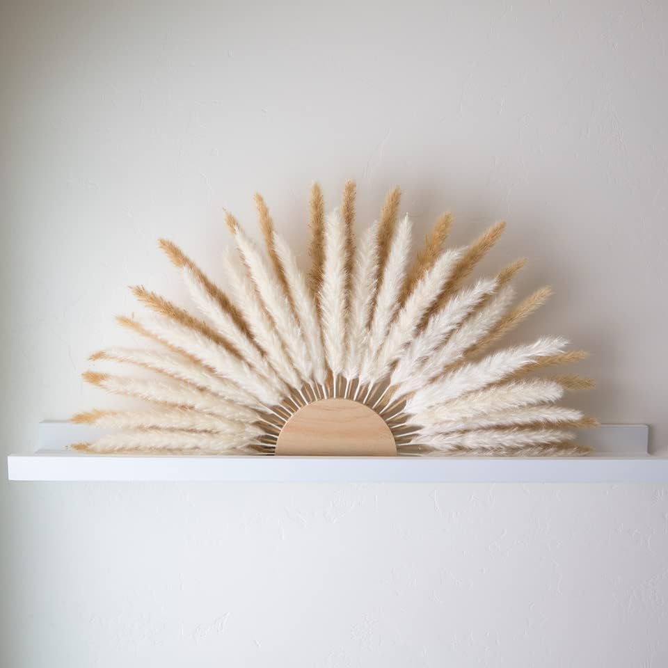 Boho Wall Decor Macrame Pampas Reeds y Madera miniatura 2