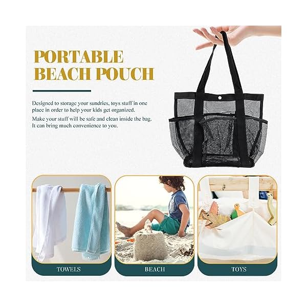 Beach toiletry bag toiletry bag large makeup organizer bag mesh organizer bags bath toy mesh shower bag tote bag large kid outdoor toys beach bag net black  urban country home decor