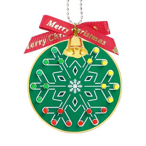 Treedix Soldering Practice Kit DIY Christmas Tree Decoration Soldering Kit, Snowflake Shape Red Green and Yellow LED Flashing Lights, Fun Electronic Project Kit for School and Home Teaching Learning