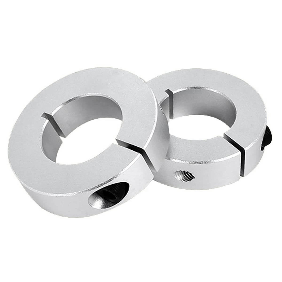 HARFINGTON Lot de 4 colliers de serrage à vis fendues en alliage d'aluminium de 20 mm, diamètre extérieur 40 mm, largeur 12 mm, pour essieu de brouette, ensembles de boîtes de vitesses