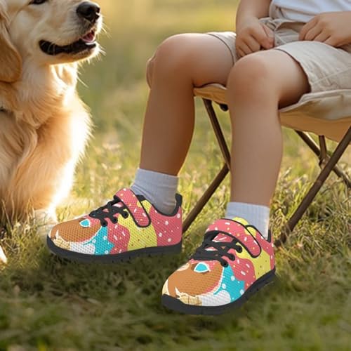 Kids Running Shoes Walking Sports Athletic Tennis Sneakers for Boys Girls Cute Sloth Ice-Cream Pattern3