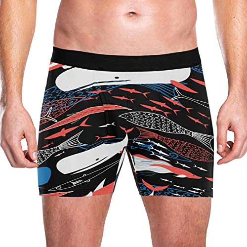 Bóxer para hombre calzoncillos pack de 2 ropa interior elástica de delfines y peces marinos 2