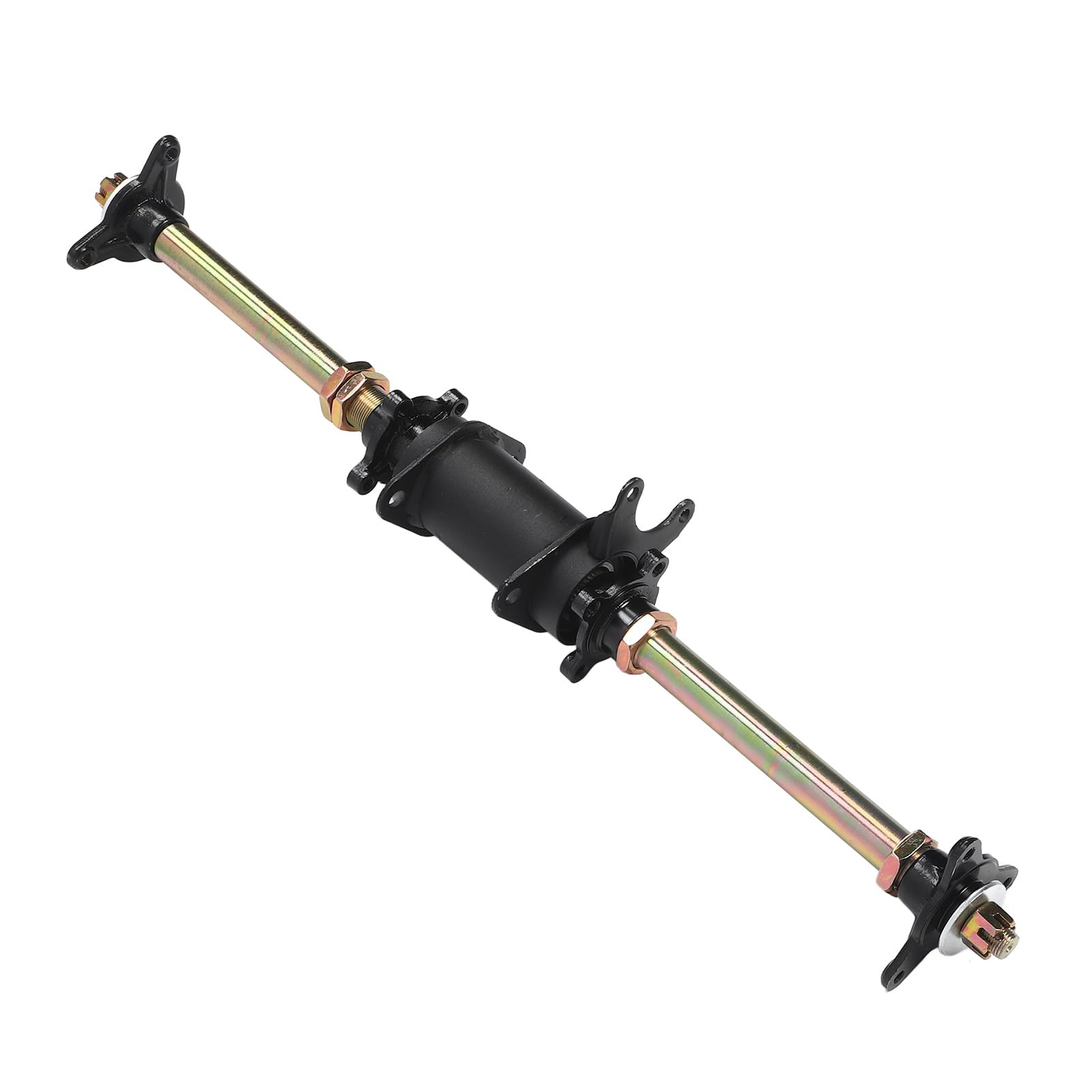 Sorandy Kit Completo del Eje Trasero para ATV, GO Kart, Quad, Axle PowerSports de 710 Mm, Aleación de Acero Galvanizada con Soporte de Fijación, GO Kart Drive Herramientas