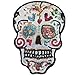 Youyun Parches para ropa, 1 parche grande de lentejuelas de colores con diseño de calavera bordada, kit de bricolaje con pegatinas de hilo de coser para coser en camiseta, ropa