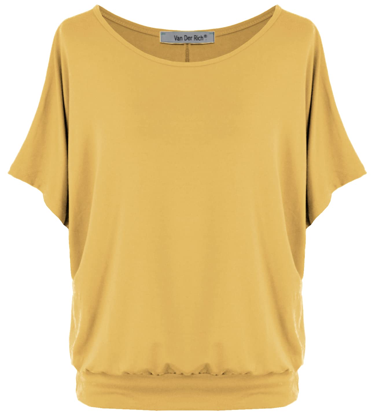 Van Der Rich ® - Oversize T-Shirt mit Fledermausärme - Damen(Senf, M)