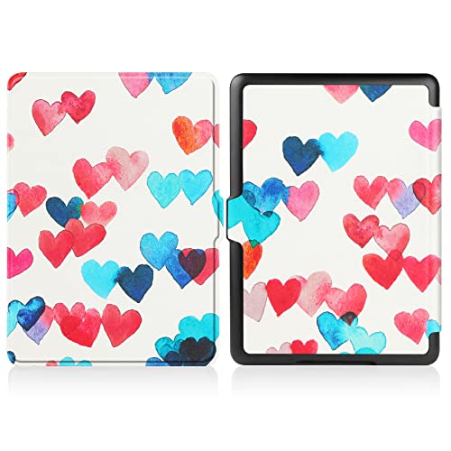 HoYiXi Funda para Kindle Paperwhite de 6,8" 11.ª generación 2021 y Kindle Paperwhite Signature Edition 2021 Funda Cover de Cuero Delgada con Auto Sueño/Estela Funcion Estuche Duro – Corazón