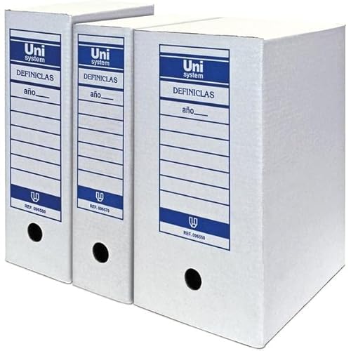 Definiclas 96580 Unisystem Folio Extendido Archivador, 388mm X 275mm X 116mm, Blanco Cover