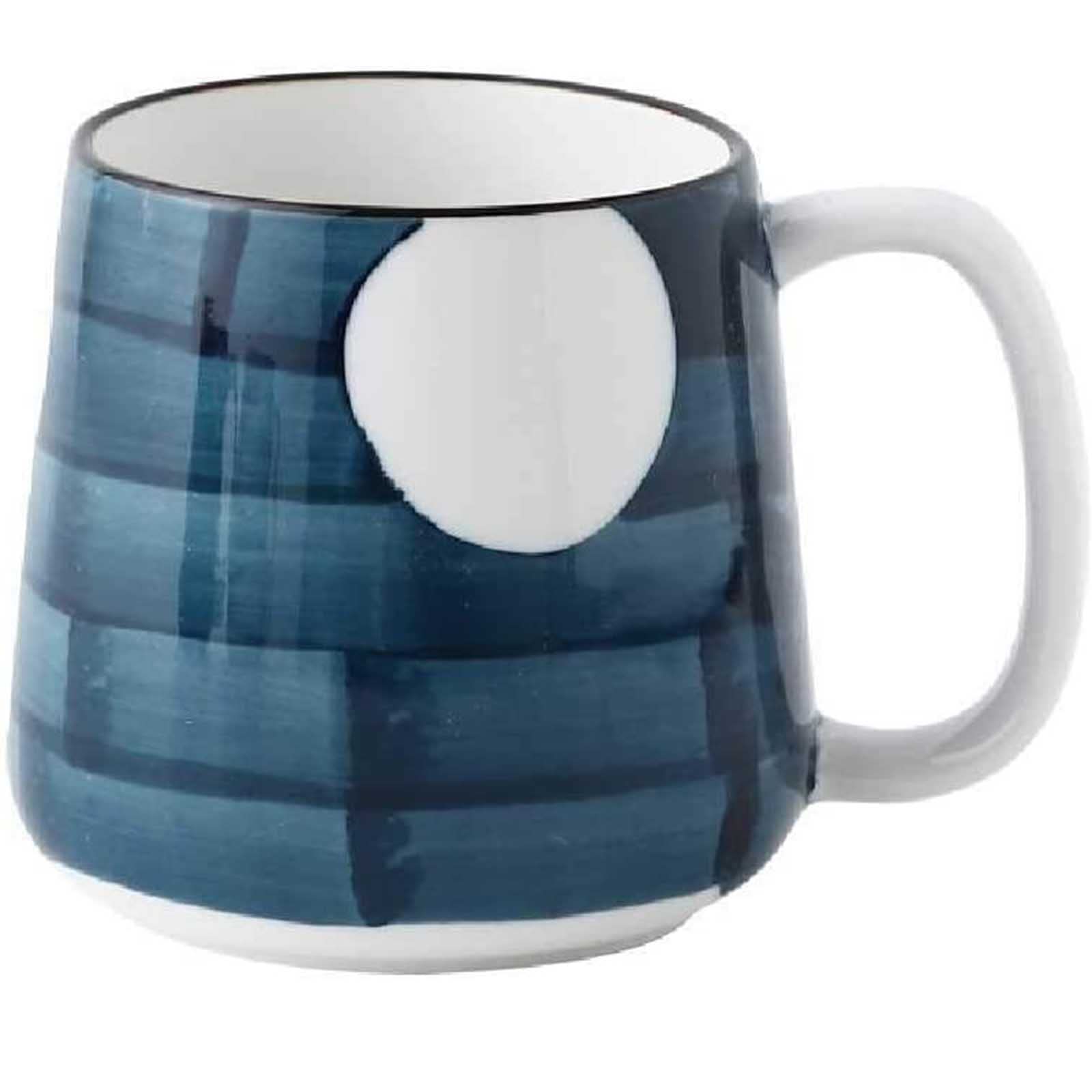 Mug Hand-Painted Water Cup Ceramic Cup Coffee Cup Water Cup underglaze Small Fresh 500ml Large Capacity Breakfast Cup (White Leaves)