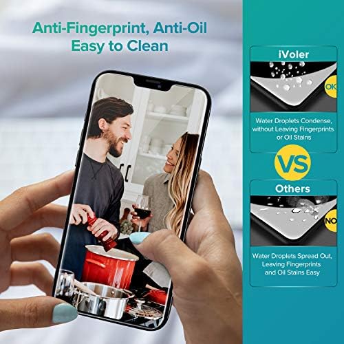 ivoler 4 Pack Screen Protector Compatible with iPhone 12 and iphone 12 pro 6.1 inch, Tempered Glass Film with Easy Installation Frame, 9H Hardness, Anti-Scratch, Bubble Free, Case Friendly