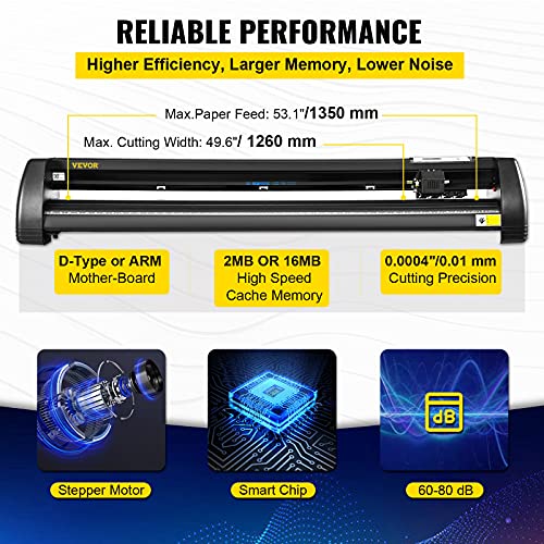 Image of VEVOR Vinyl Cutter Plotter Machine, 53 inch Signmaster Software Sign Making Machine, 1350mm Paper Feed Vinyl Cutter Plotter with Stand (53 inch 1350mm)