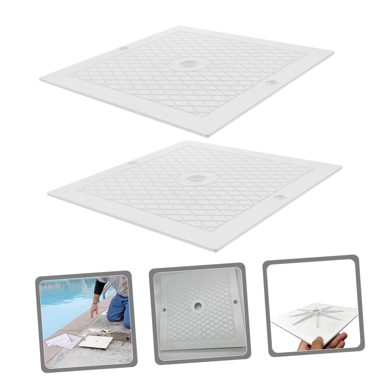 2 Piezas Tapa Cuadrada para Skimmer de Piscina Accesorio Resistente para de Desnatador Fácil Reemplazo y Prevención de Residuos