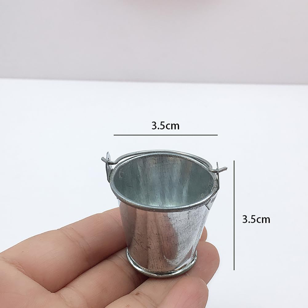 10 cubos pequeños de metal, cestas únicas de golosinas, cubos de manualidades, mini cubos de hojalata con asas para fiestas 4