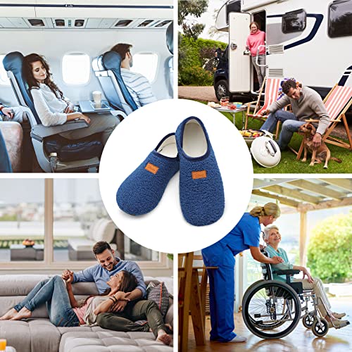 Image of Fires Womens Mens Slippers with Rubber Sole Soft-Lightweight House Slipper Socks Around House Shoes Non Slip Indoor /Outdoor