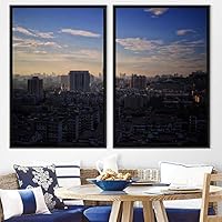 2 Piece Framed Canvas Wall Art Beautiful Sunset Canvas Prints Home Artwork Decoration for Living Room,Bedroom - 16