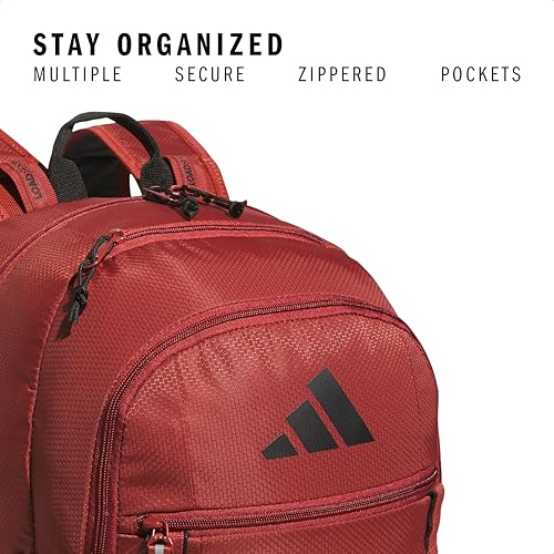 Image of adidas Excel Backpack Durable Large Athletic Laptop Book Bag, 7.0 /Preloved Ruby Red /Black, OSFA, Excel Backpack for Men & Women - Durable Large Athletic Laptop Bag