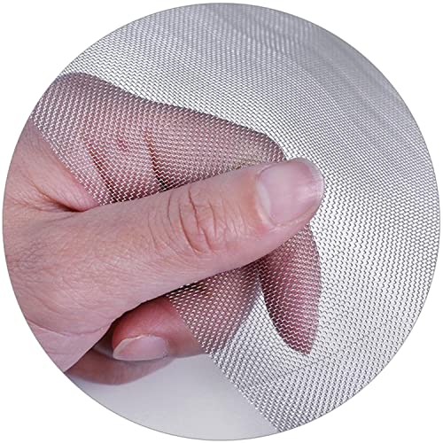 LIEOWYD Stainless Steel Woven Wire Mesh Woven Wire Mesh Stainless Steel Mesh Sheet Air Vent Mesh Mosquito Net for Windows, Mesh 0.5mm,Silver-40 Mesh-1x6m