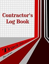 Contractor's Log Book: Track Bids and Estimates - Plus a lot more [Red, Black, & White Striped Design]